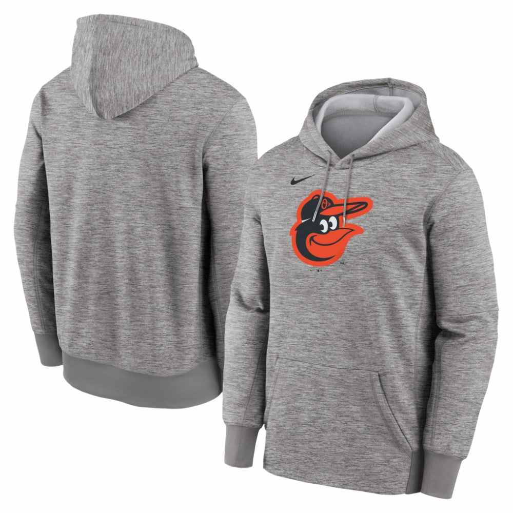 Baltimore Orioles Nike Primary Logo Therma Hoodie - Heather Gray - Nike Lifestyle