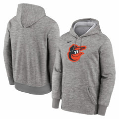 Baltimore Orioles Nike Primary Logo Therma Hoodie - Heather Gray - Nike Lifestyle