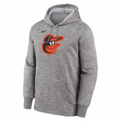 Baltimore Orioles Nike Primary Logo Therma Hoodie - Heather Gray - Nike Lifestyle