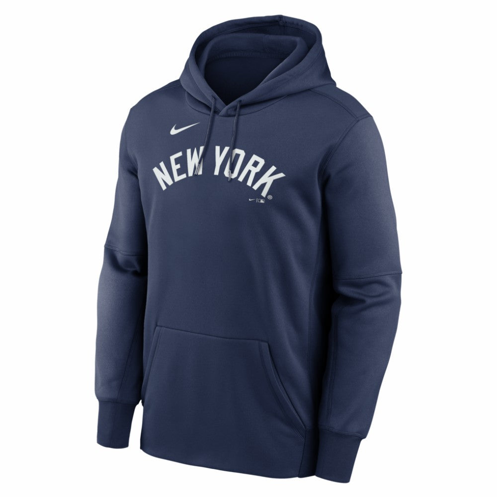 New York Yankees Nike Primary Wordmark Therma Hoodie - Navy - Nike on Sale