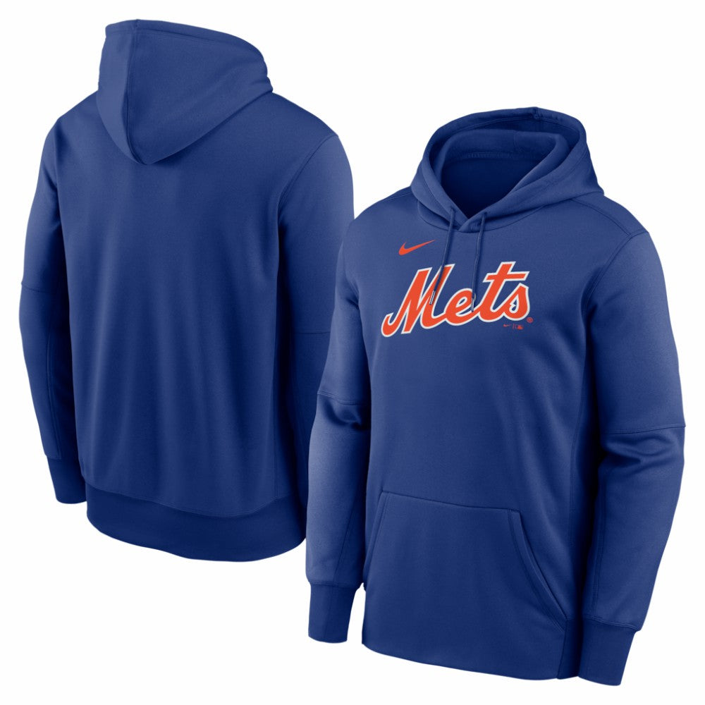 New York Mets Nike Primary Wordmark Therma Hoodie - Royal - Nike on Sale