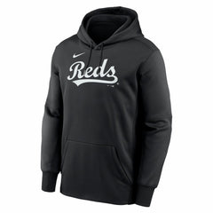 Cincinnati Reds Nike Primary Wordmark Therma Hoodie - Black - Nike Lifestyle