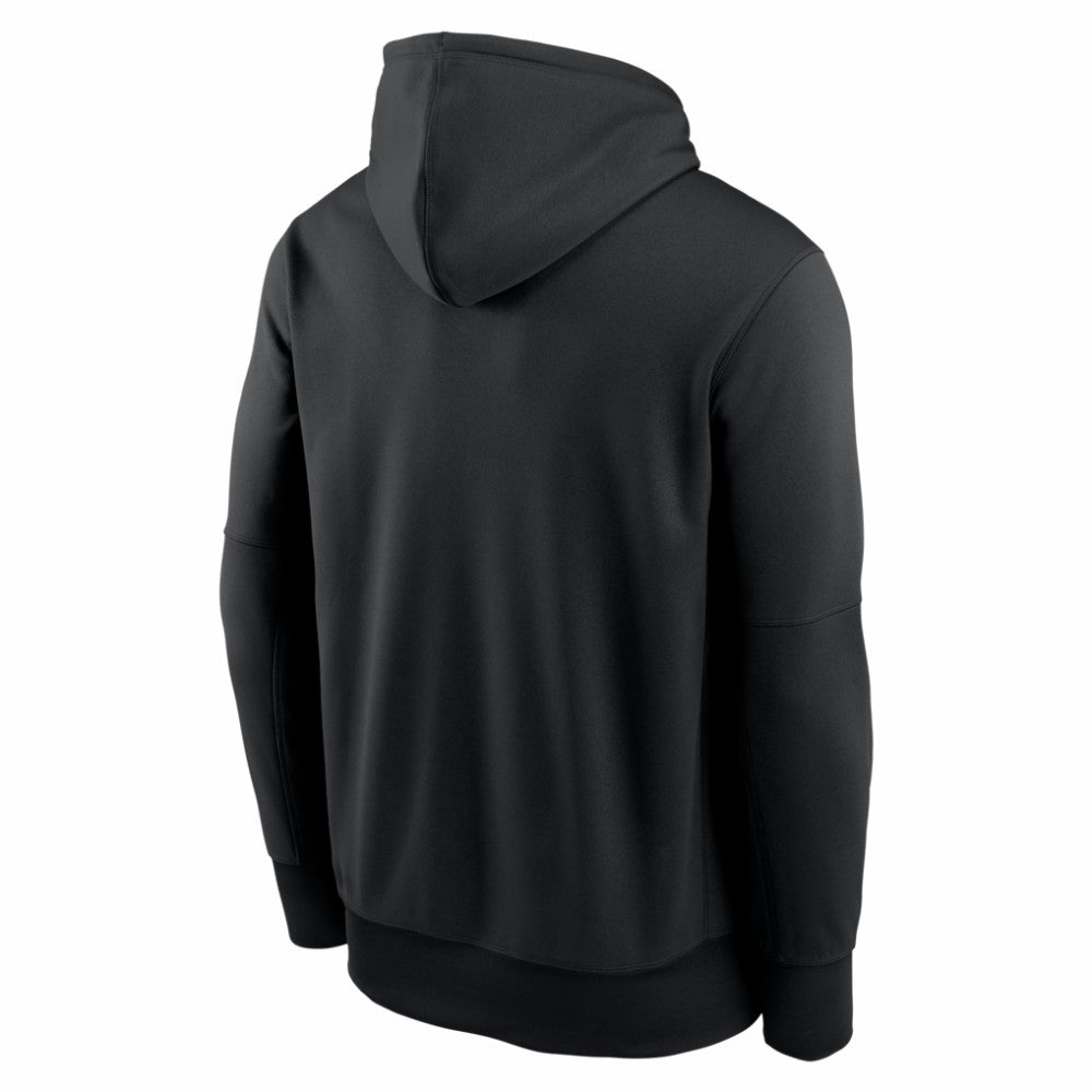 Cincinnati Reds Nike Primary Wordmark Therma Hoodie - Black - Nike Lifestyle