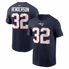 Nike TreVeyon Henderson New England Patriots Name & Number T-Shirt Navy