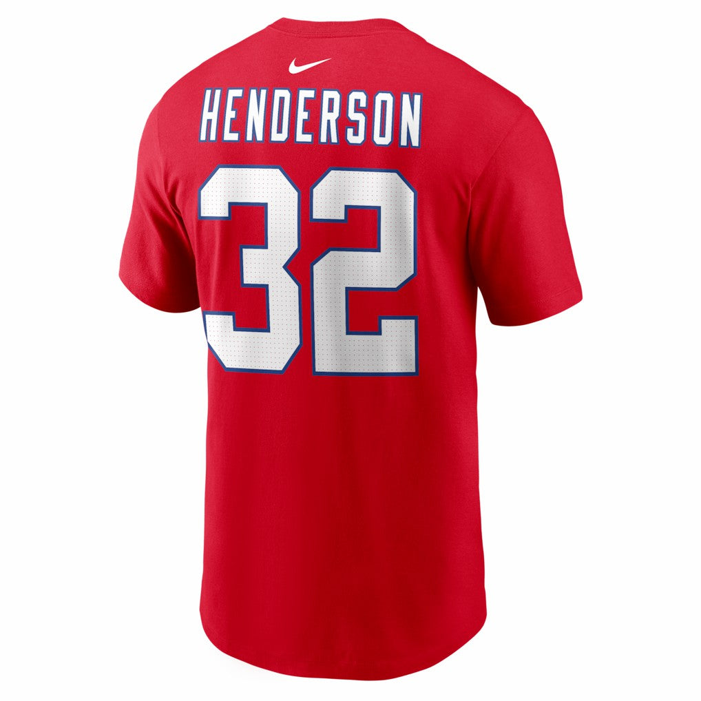 Nike TreVeyon Henderson New England Patriots Name & Number T-Shirt Red