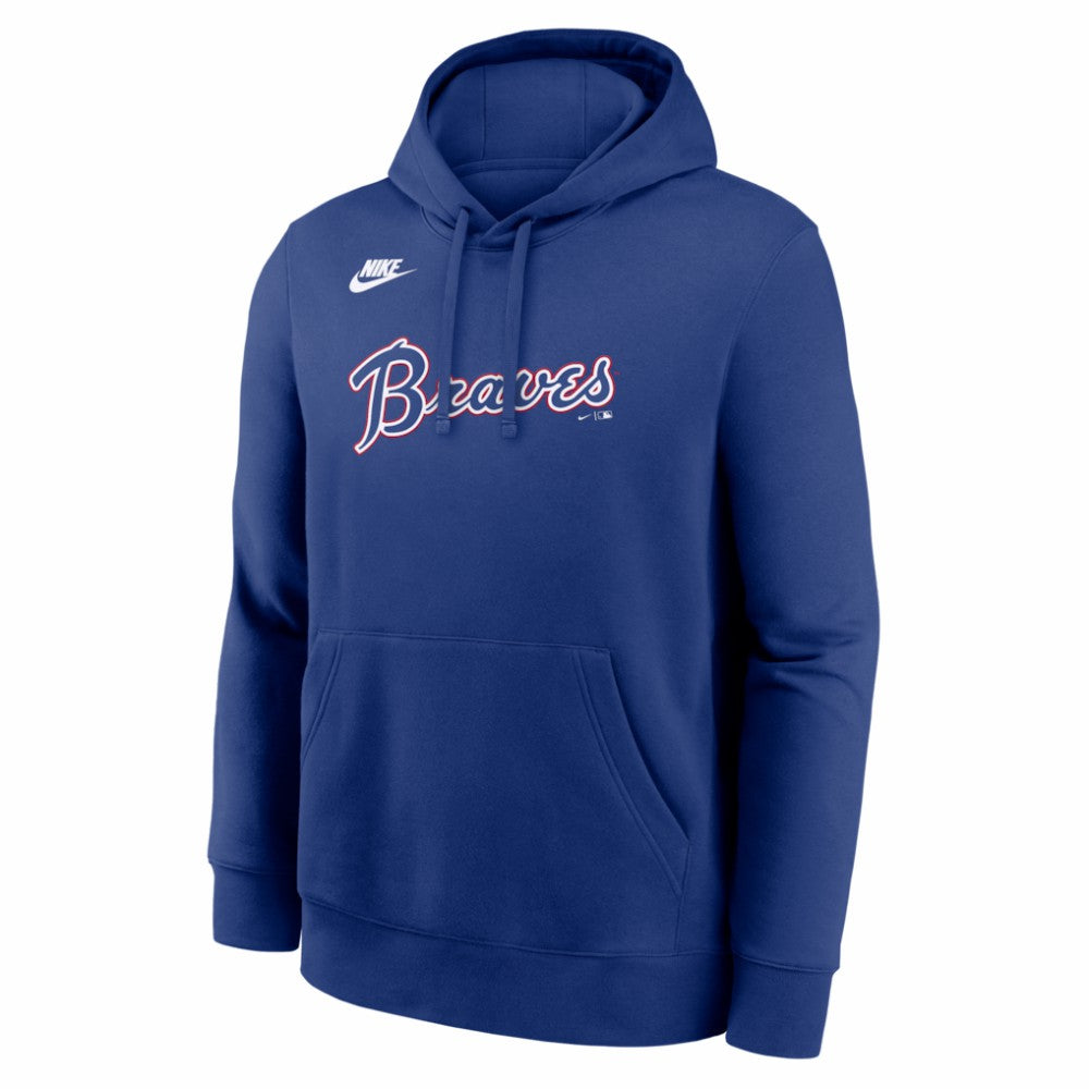 Atlanta Braves Nike Cooperstown Collection Wordmark Club Hoodie - Royal - Nike Sale