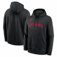 Cincinnati Reds Nike Cooperstown Collection Wordmark Club Hoodie - Black - Nike Lifestyle