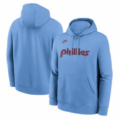 Philadelphia Phillies Nike Cooperstown Collection Wordmark Club Hoodie - Light Blue - Nike on Sale