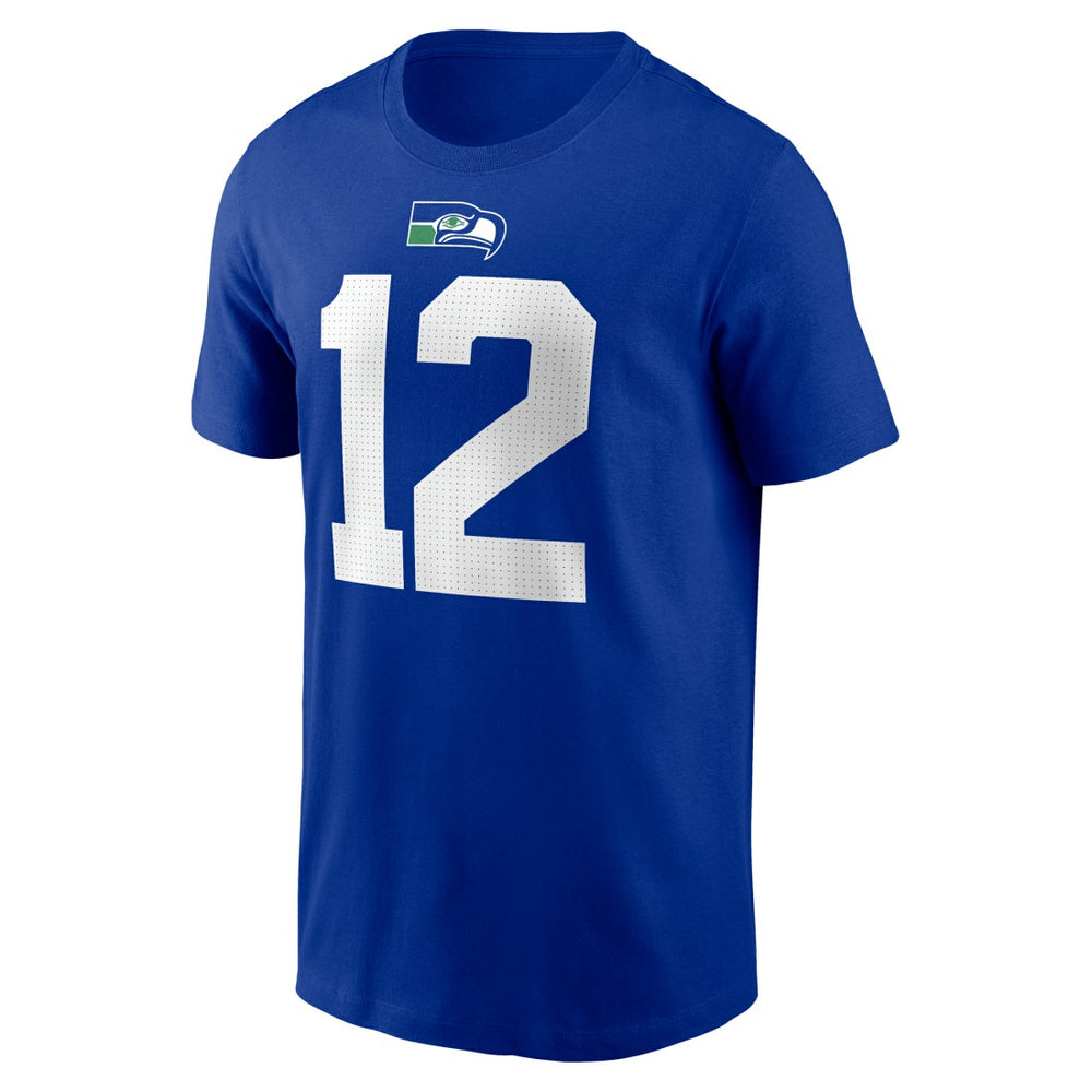 Nike 12s Seattle Seahawks Player Name & Number T-Shirt Royal