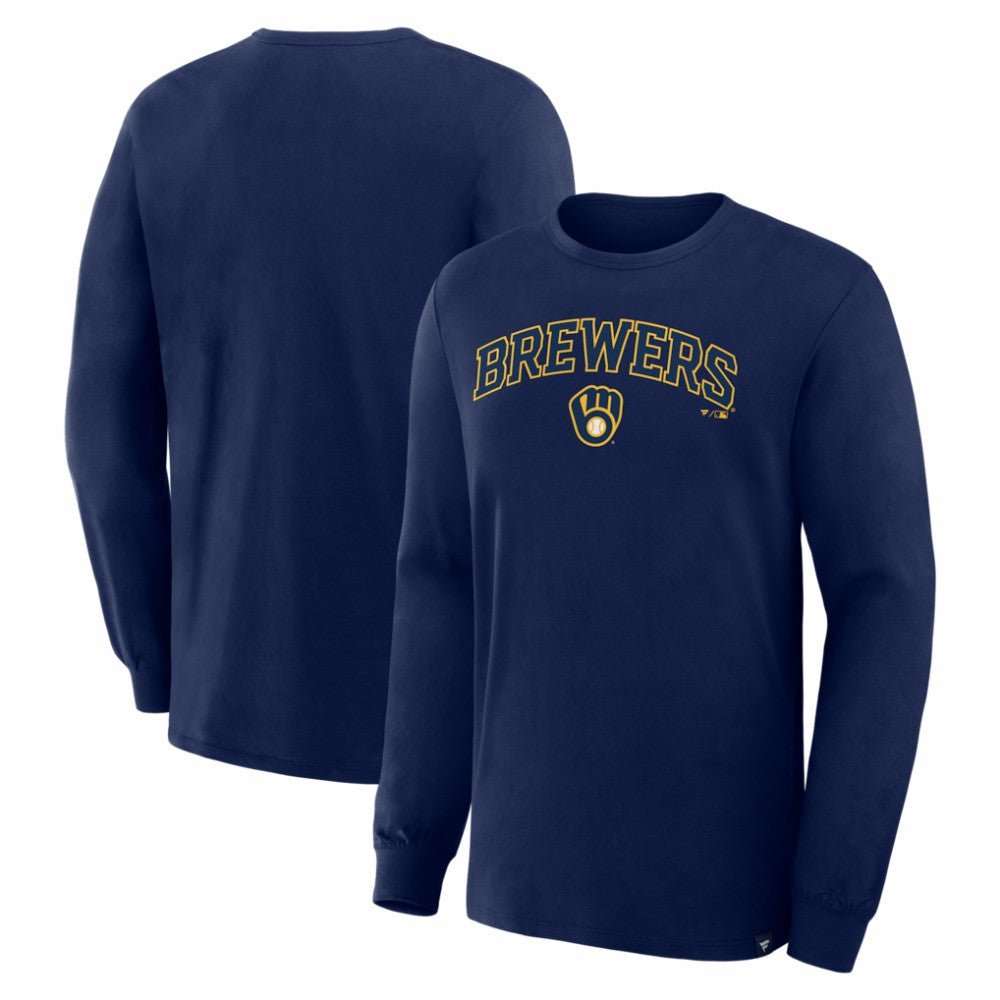Milwaukee Brewers Fanatics Lock-Up Legacy Long Sleeve T-Shirt - Navy - Fanatics Lifestyle