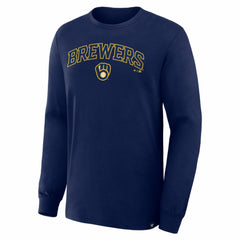Milwaukee Brewers Fanatics Lock-Up Legacy Long Sleeve T-Shirt - Navy - Fanatics Lifestyle