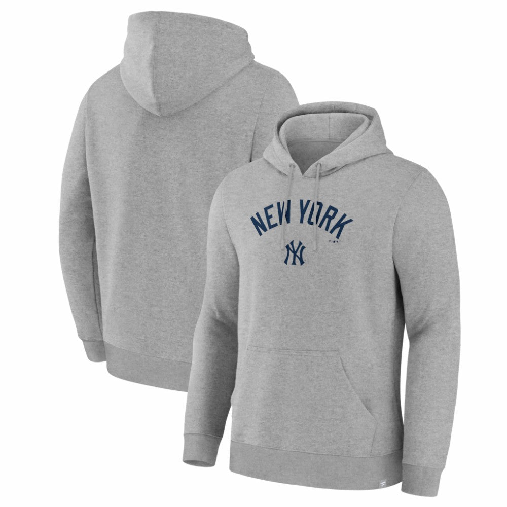 New York Yankees Fanatics Lock-Up Legacy Hoodie - Heather Gray - Fanatics Discount