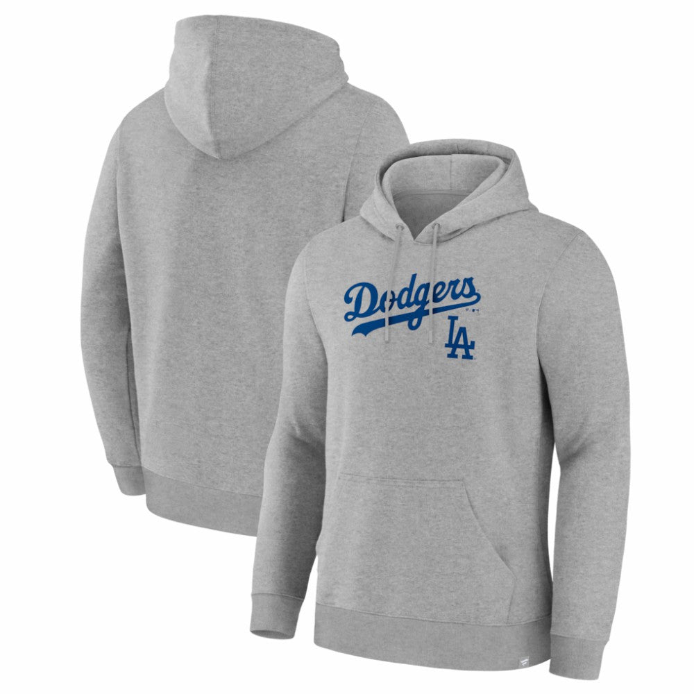 Los Angeles Dodgers Fanatics Lock-Up Legacy Hoodie - Heather Gray - Fanatics Lifestyle