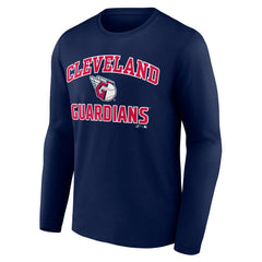 Cleveland Guardians Logo Athletic Heart & Soul Long Sleeve T-Shirt - Navy - MLB Sale