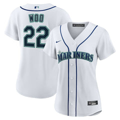 Bryan Woo Seattle Mariners Nike Women's Home Replica Jersey - White - Nike on Sale