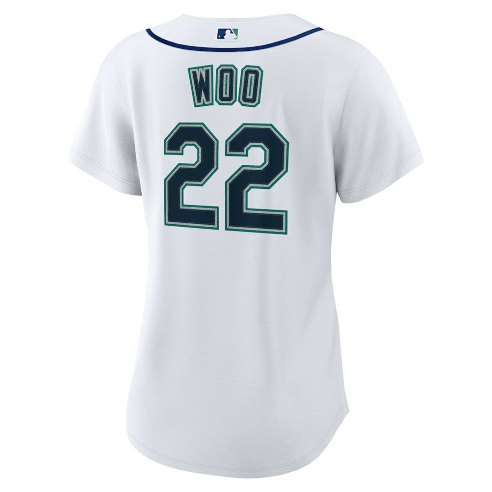 Bryan Woo Seattle Mariners Nike Women's Home Replica Jersey - White - Nike on Sale