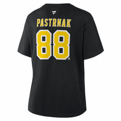David Pastrnak Boston Bruins Fanatics Women's 2026 NHL Stadium Series Authentic Stack Name & Number T-Shirt - Black - NHL 2001798327