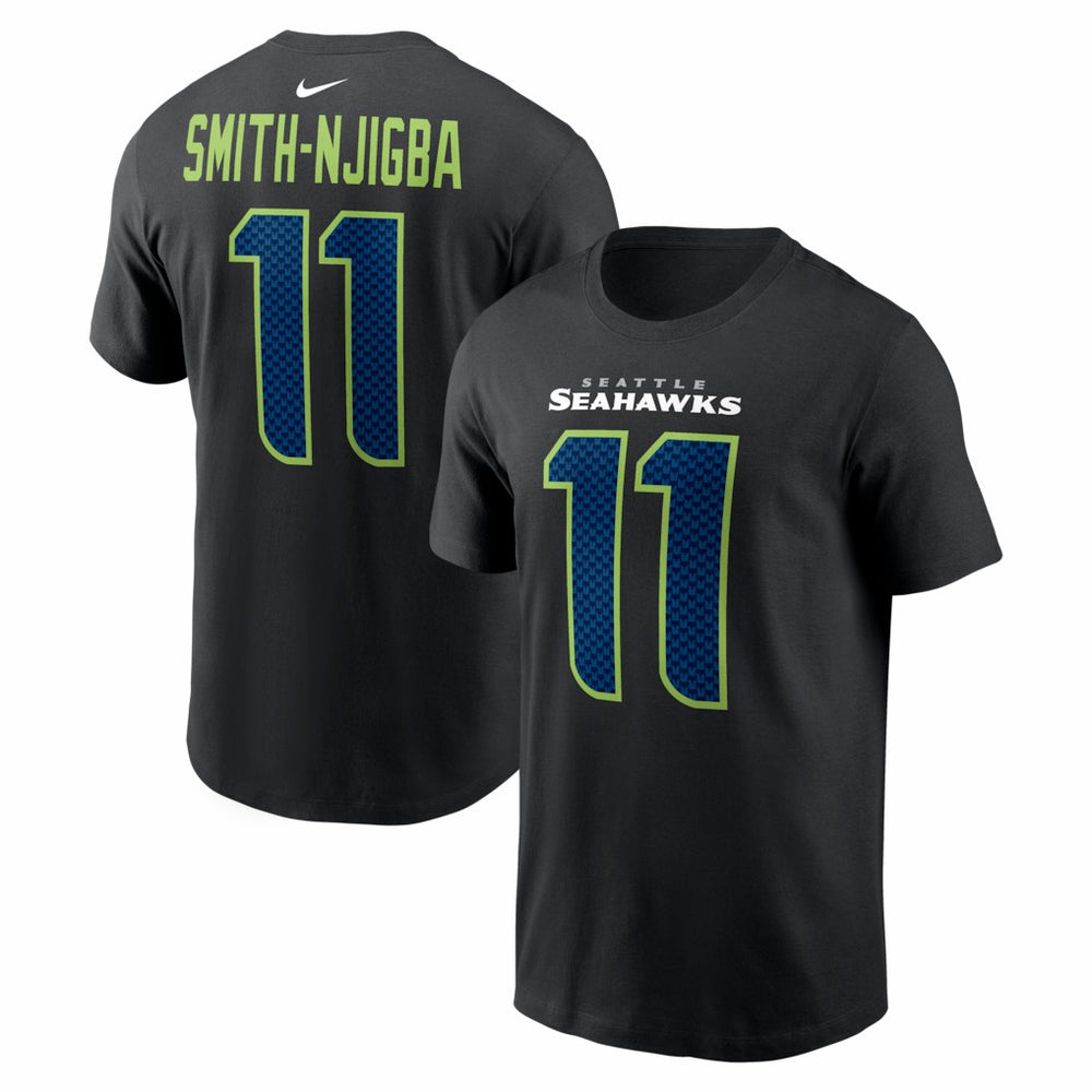 Nike Jaxon Smith-Njigba Seattle Seahawks Carbon Name & Number T-Shirt Black