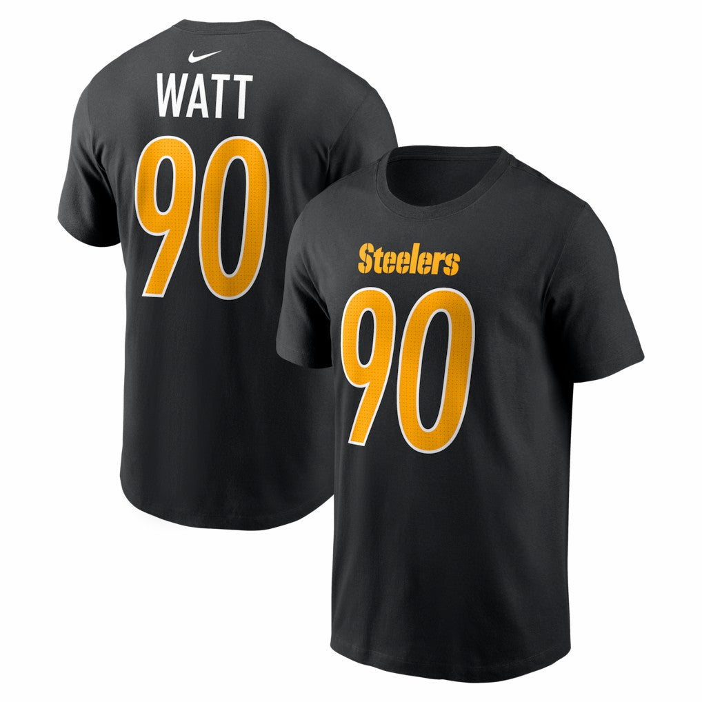 Nike T.J. Watt Pittsburgh Steelers Carbon Name & Number T-Shirt Black
