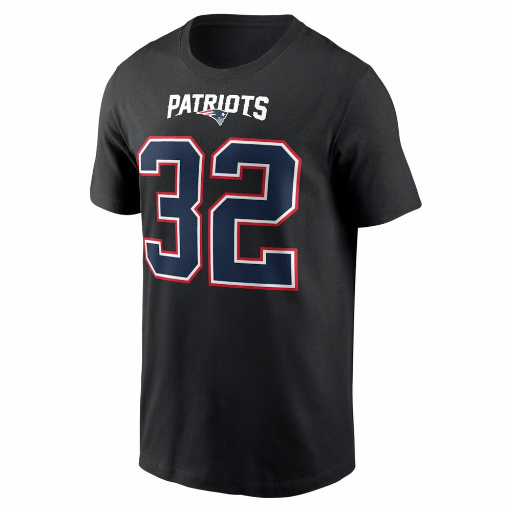 Nike TreVeyon Henderson New England Patriots Carbon Name & Number T-Shirt Black