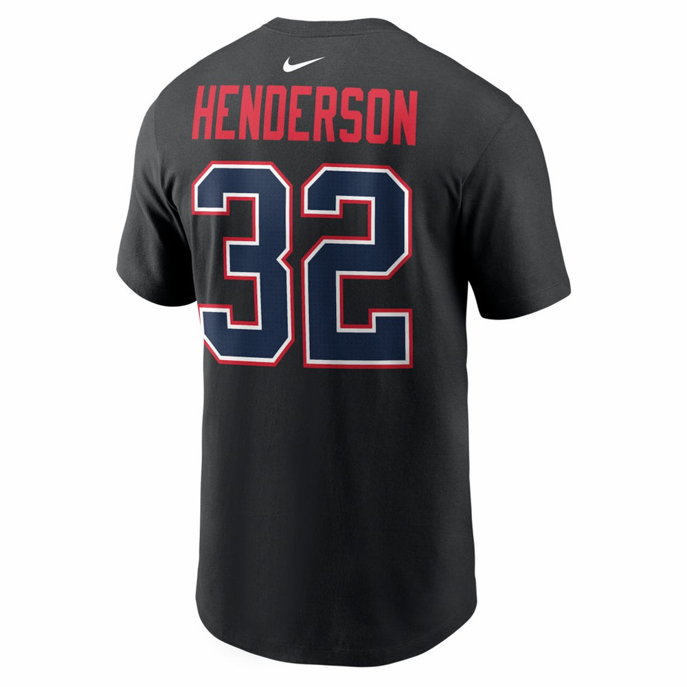 Nike TreVeyon Henderson New England Patriots Carbon Name & Number T-Shirt Black
