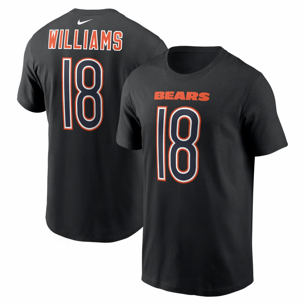 Nike Caleb Williams Chicago Bears Carbon Name & Number T-Shirt Black