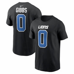 Nike Jahmyr Gibbs Detroit Lions Carbon Name & Number T-Shirt Black