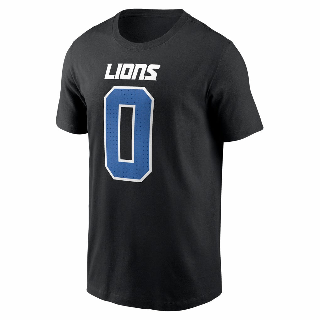Nike Jahmyr Gibbs Detroit Lions Carbon Name & Number T-Shirt Black