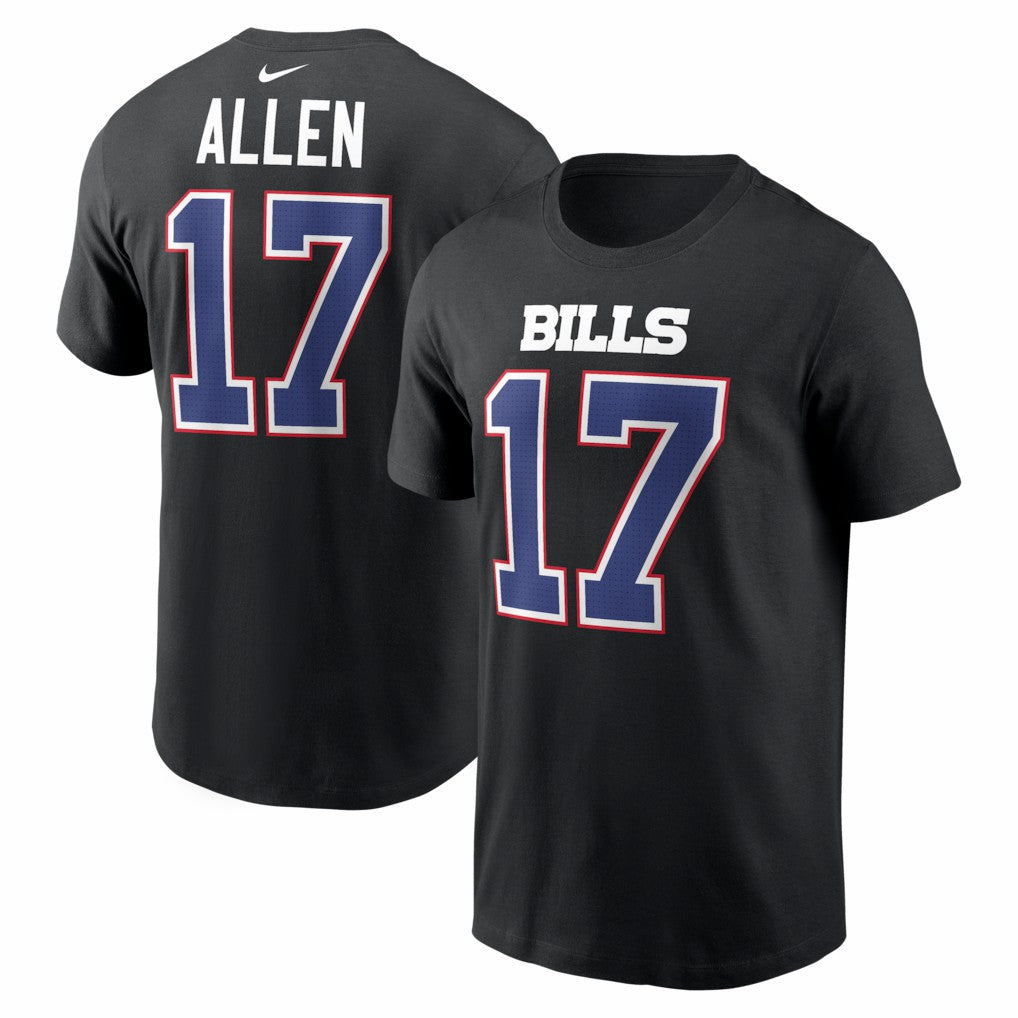 Nike Josh Allen Buffalo Bills Carbon Name & Number T-Shirt Black