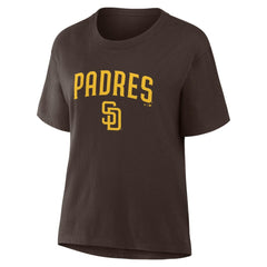 San Diego Padres Fanatics Women's Lockup Legacy T-Shirt - Brown - Fanatics Lifestyle