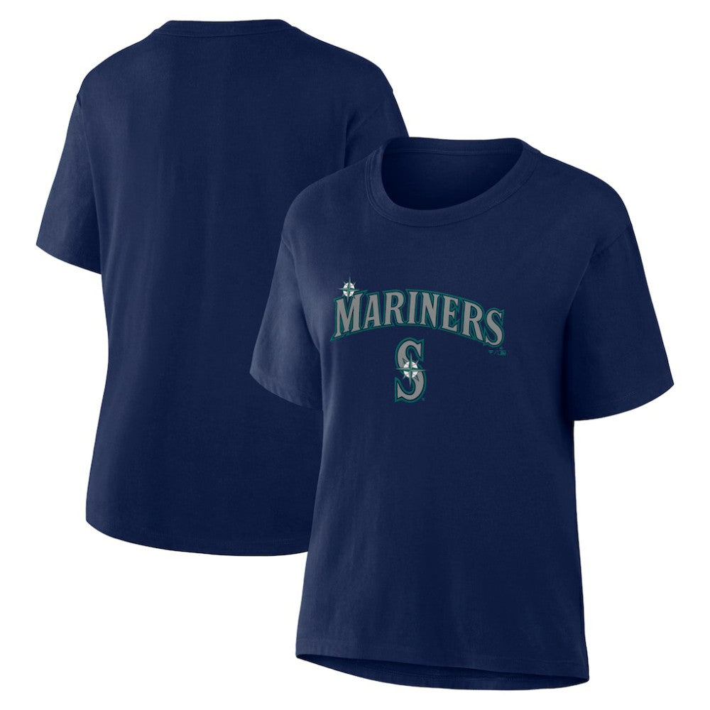 Seattle Mariners Fanatics Women's Lockup Legacy T-Shirt - Navy - Fanatics Sale