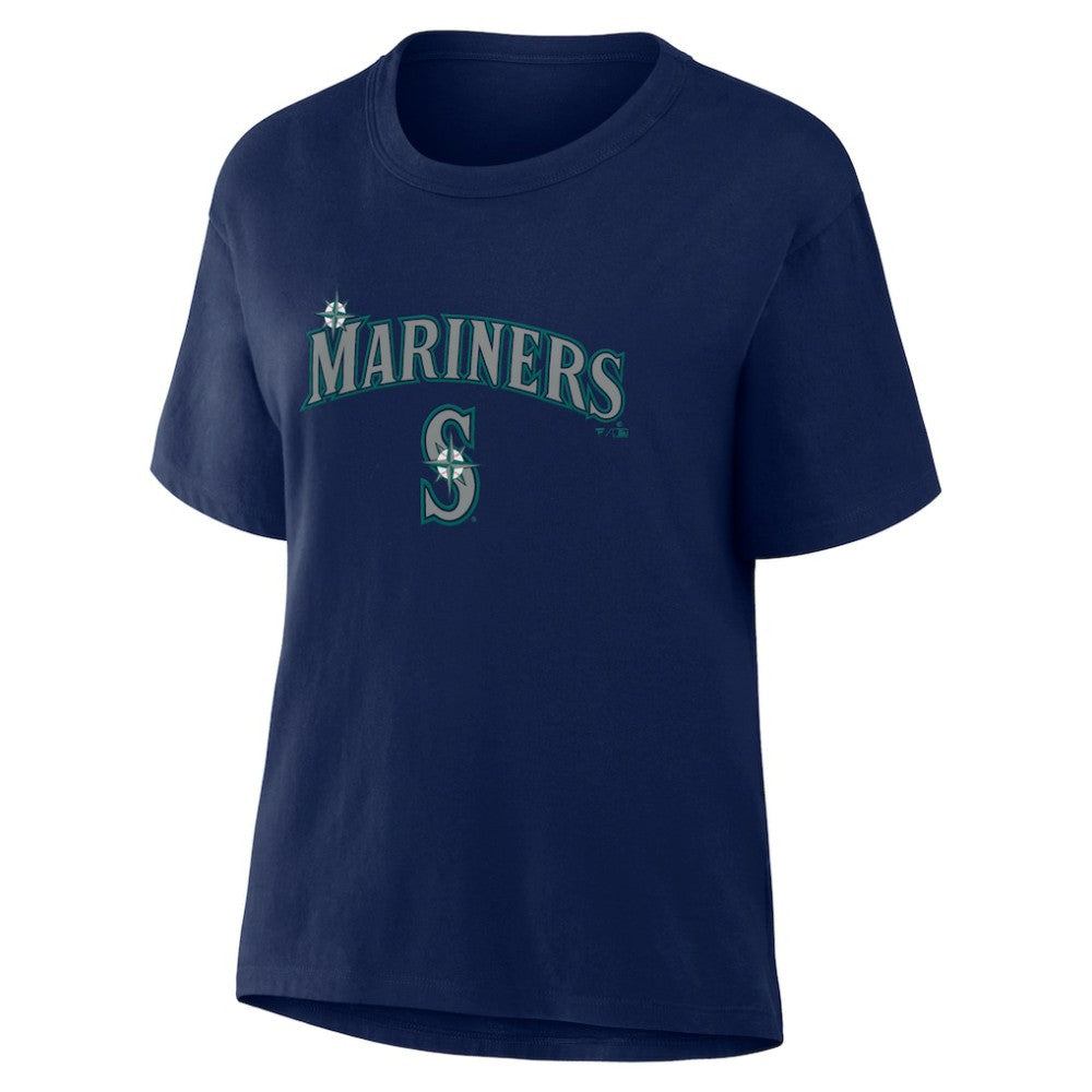Seattle Mariners Fanatics Women's Lockup Legacy T-Shirt - Navy - Fanatics Sale