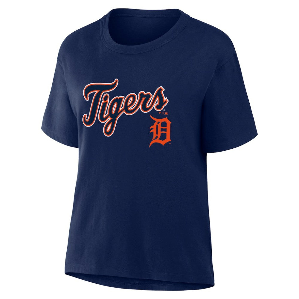 Detroit Tigers Fanatics Women's Lockup Legacy T-Shirt - Navy - Fanatics Online