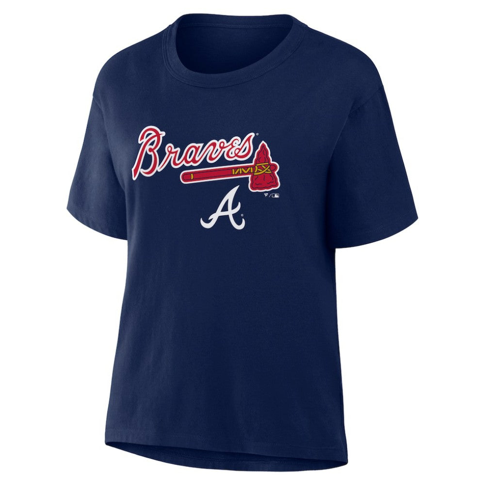 Atlanta Braves Fanatics Women's Lockup Legacy T-Shirt - Navy - Fanatics Discount