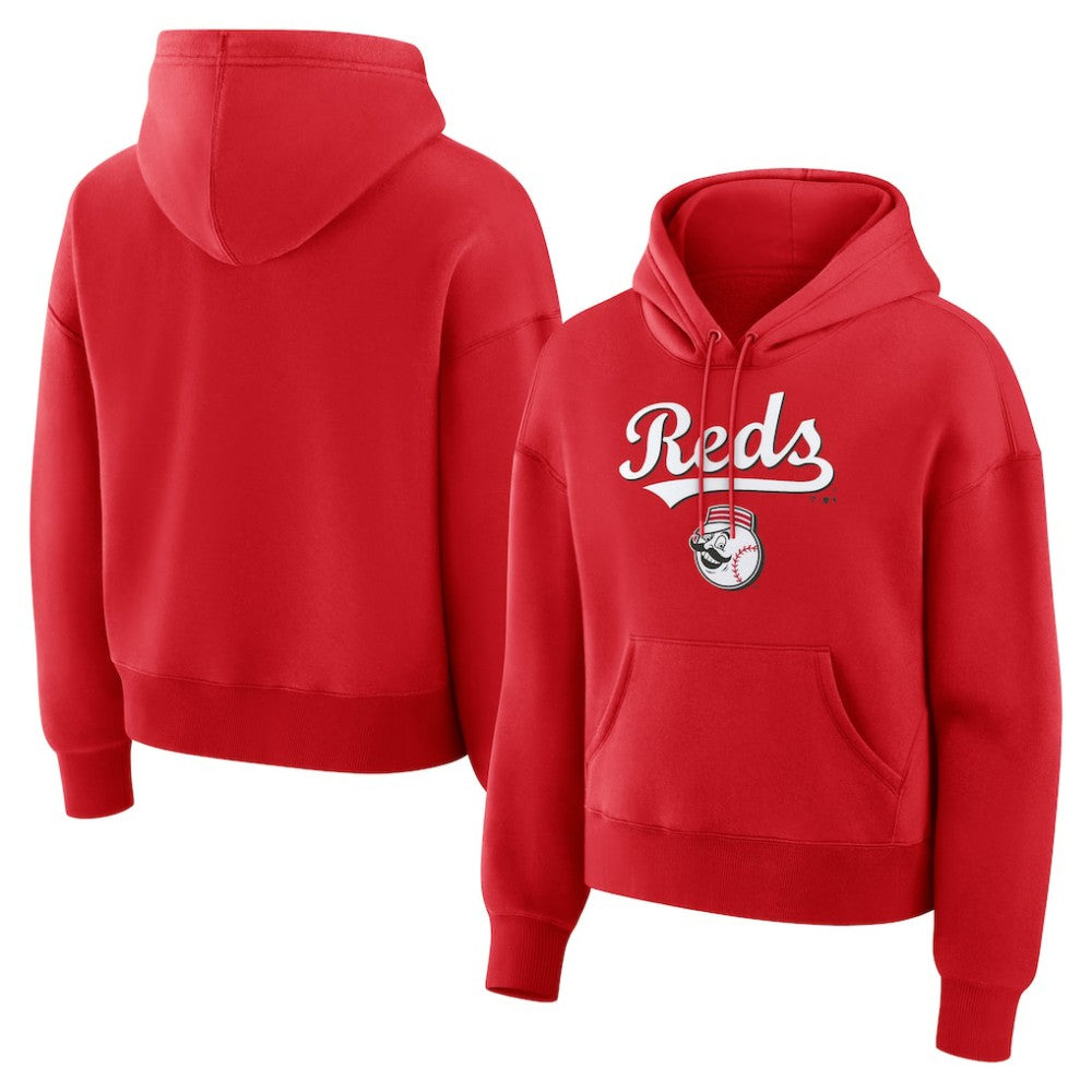 Cincinnati Reds Fanatics Women's Lockup Legacy Fleece Hoodie - Red - Fanatics Lifestyle