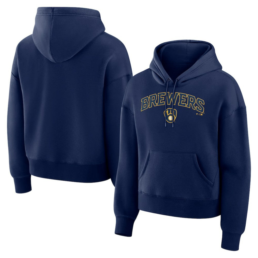 Milwaukee Brewers Fanatics Women's Lockup Legacy Fleece Hoodie - Navy - Fanatics Lifestyle