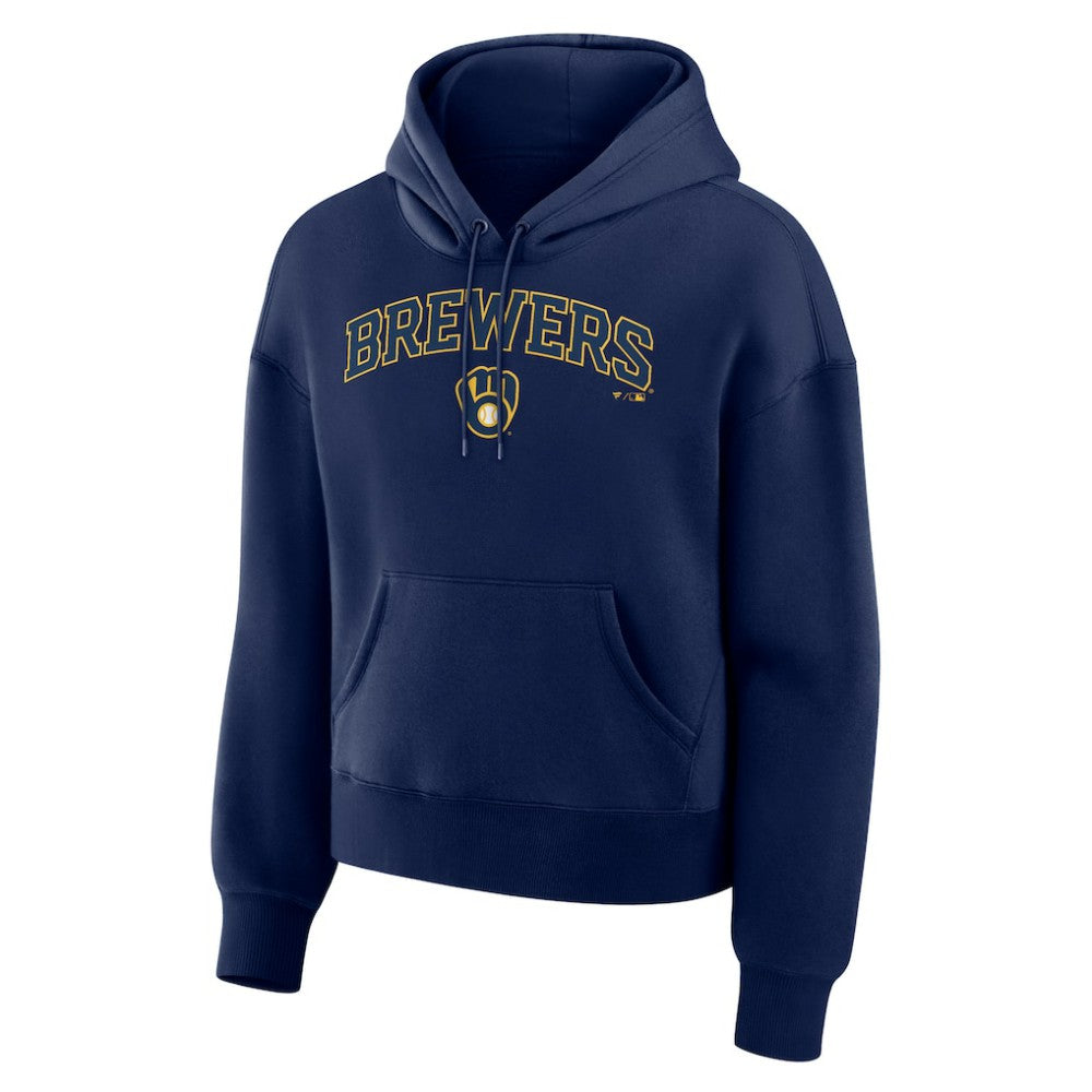 Milwaukee Brewers Fanatics Women's Lockup Legacy Fleece Hoodie - Navy - Fanatics Lifestyle