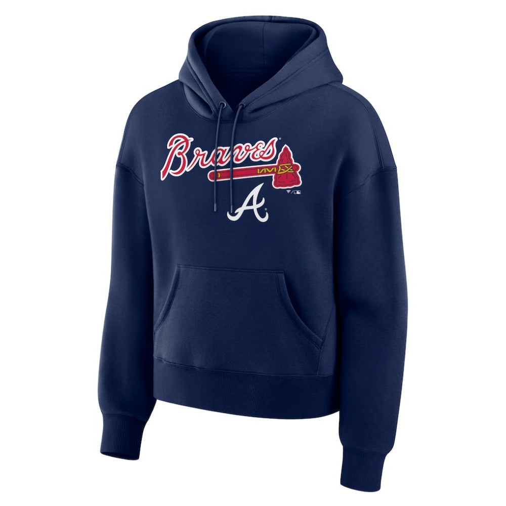 Atlanta Braves Fanatics Women's Lockup Legacy Fleece Hoodie - Navy - Fanatics Discount