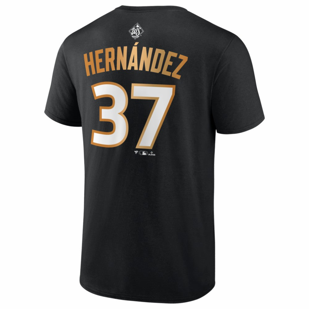 Teoscar Hernández Los Angeles Dodgers Fanatics 2025 World Series Champions Name & Number T-Shirt - Black - Fanatics Sale