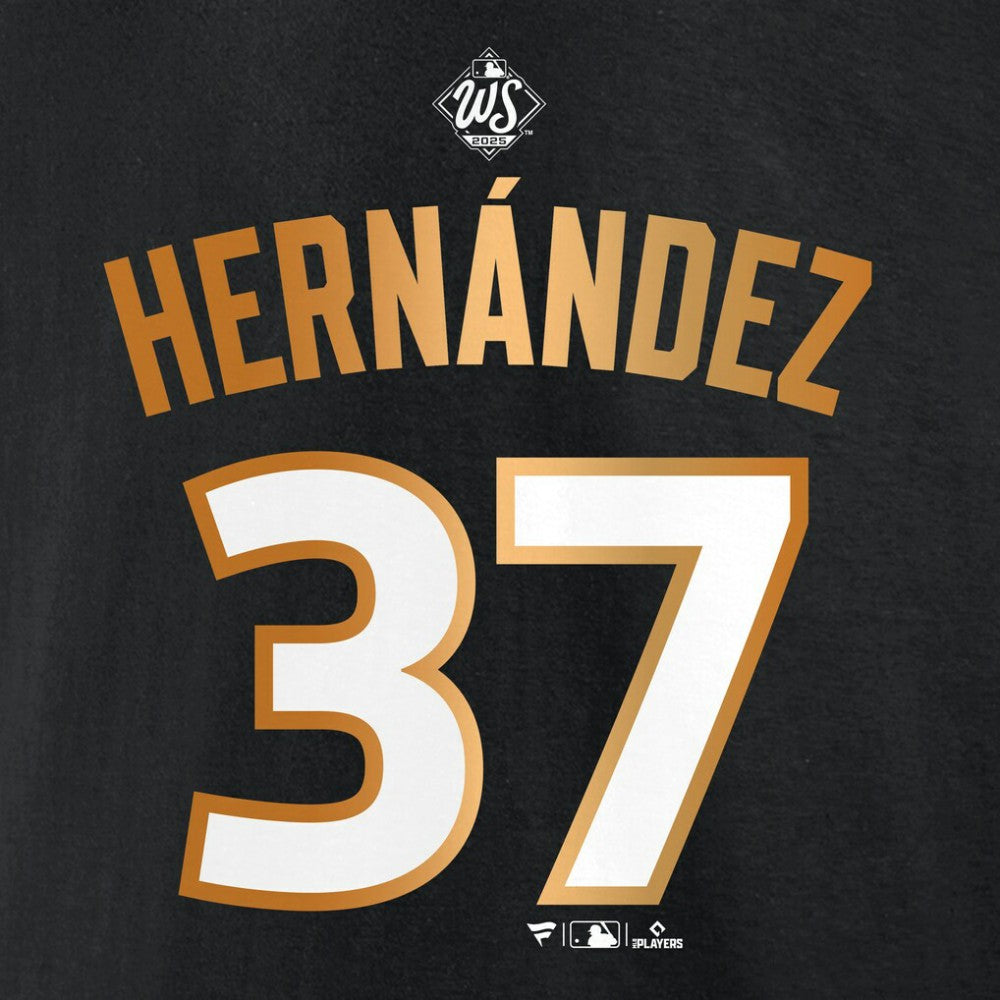 Teoscar Hernández Los Angeles Dodgers Fanatics 2025 World Series Champions Name & Number T-Shirt - Black - Fanatics Sale