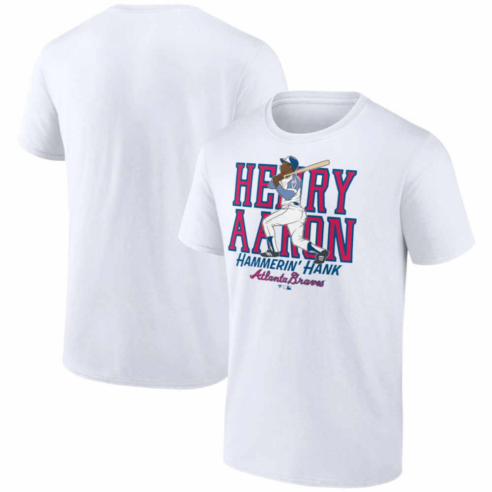 Hank Aaron Atlanta Braves Fanatics Cooperstown Collection Player T-Shirt - White - Fanatics Lifestyle