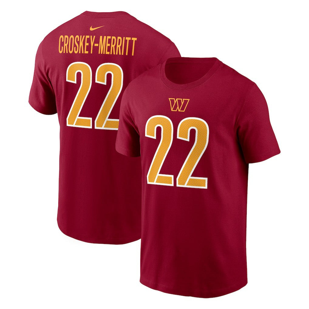 Nike Jacory Croskey-Merritt Washington Commanders Player Name & Number T-Shirt Burgundy