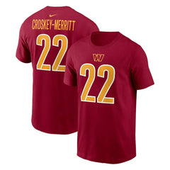 Nike Jacory Croskey-Merritt Washington Commanders Player Name & Number T-Shirt Burgundy