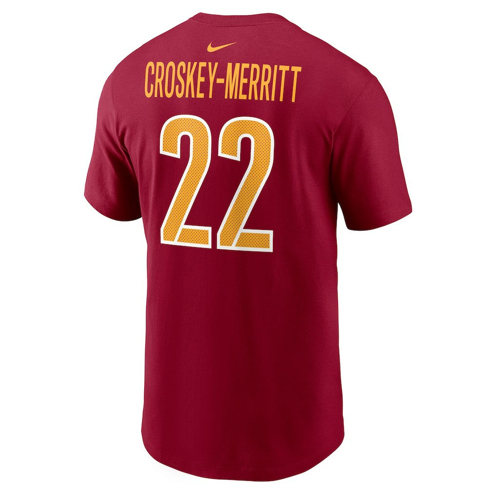 Nike Jacory Croskey-Merritt Washington Commanders Player Name & Number T-Shirt Burgundy