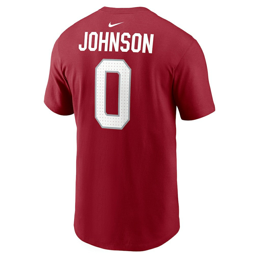 Nike Will Johnson Arizona Cardinals Player Name & Number T-Shirt Cardinal