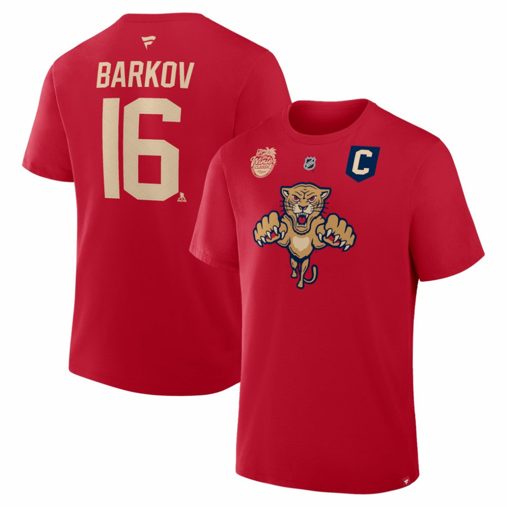 Aleksander Barkov Florida Panthers Fanatics 2026 NHL Winter Classic Authentic Stack Name & Number T-Shirt - Red - NHL 2001815717