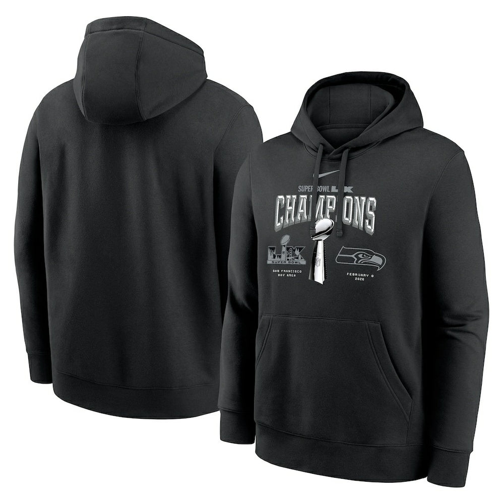 Nike Seattle Seahawks Super Bowl LX Champions Locker Room Trophy Collection Fleece Hoodie Black