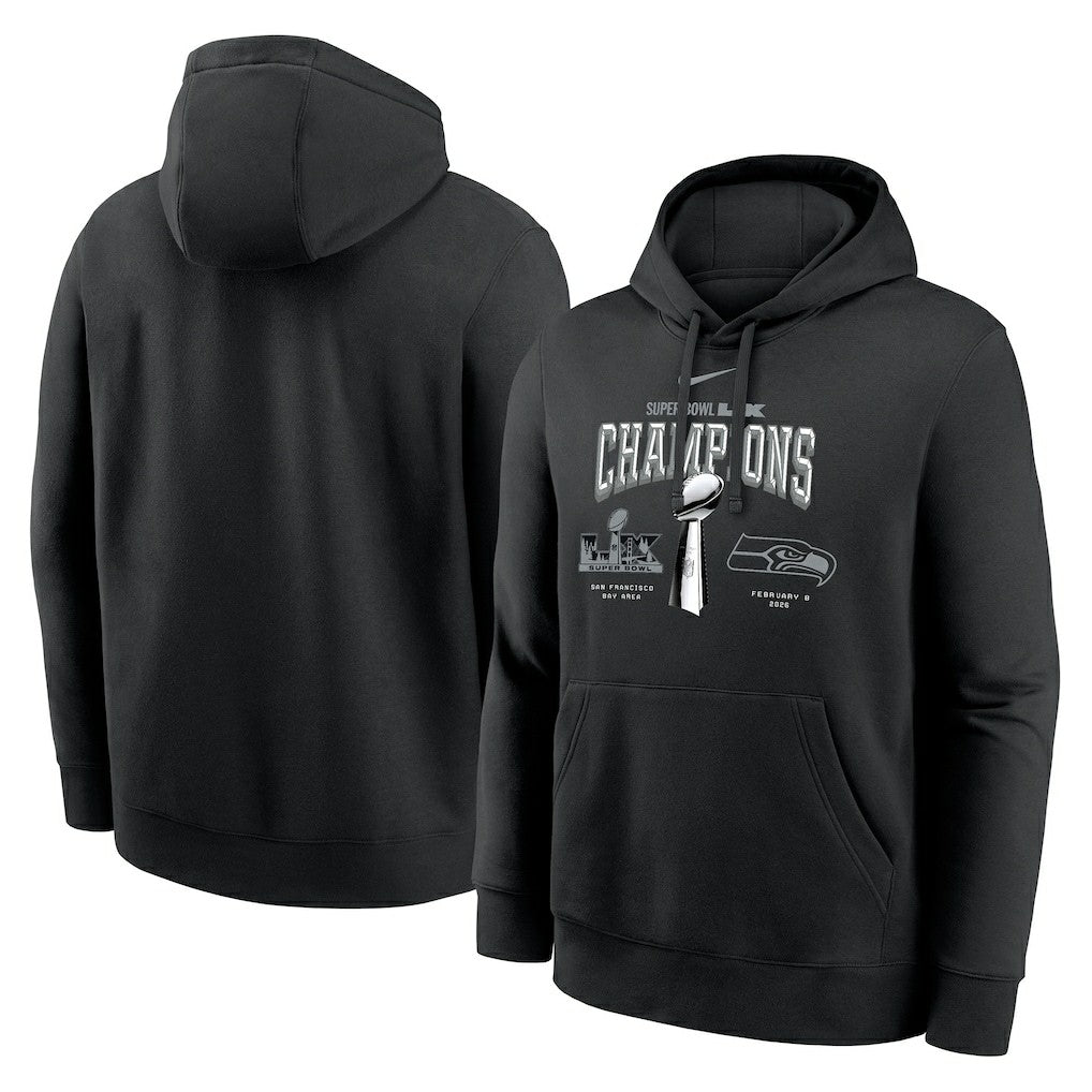 Nike Seattle Seahawks Super Bowl LX Champions Locker Room Trophy Collection Fleece Hoodie Black