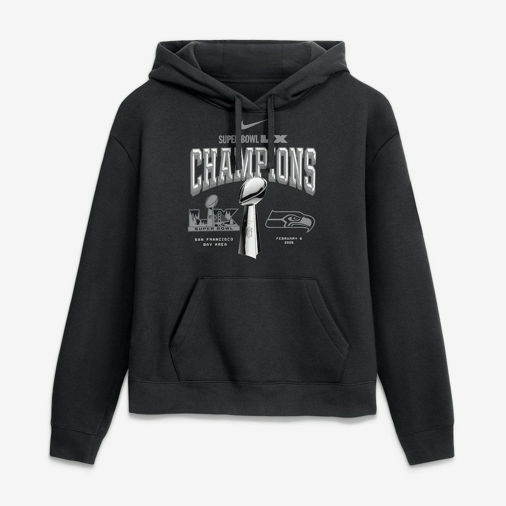 Nike Seattle Seahawks Women's Super Bowl LX Champions Locker Room Trophy Collection Hoodie Black