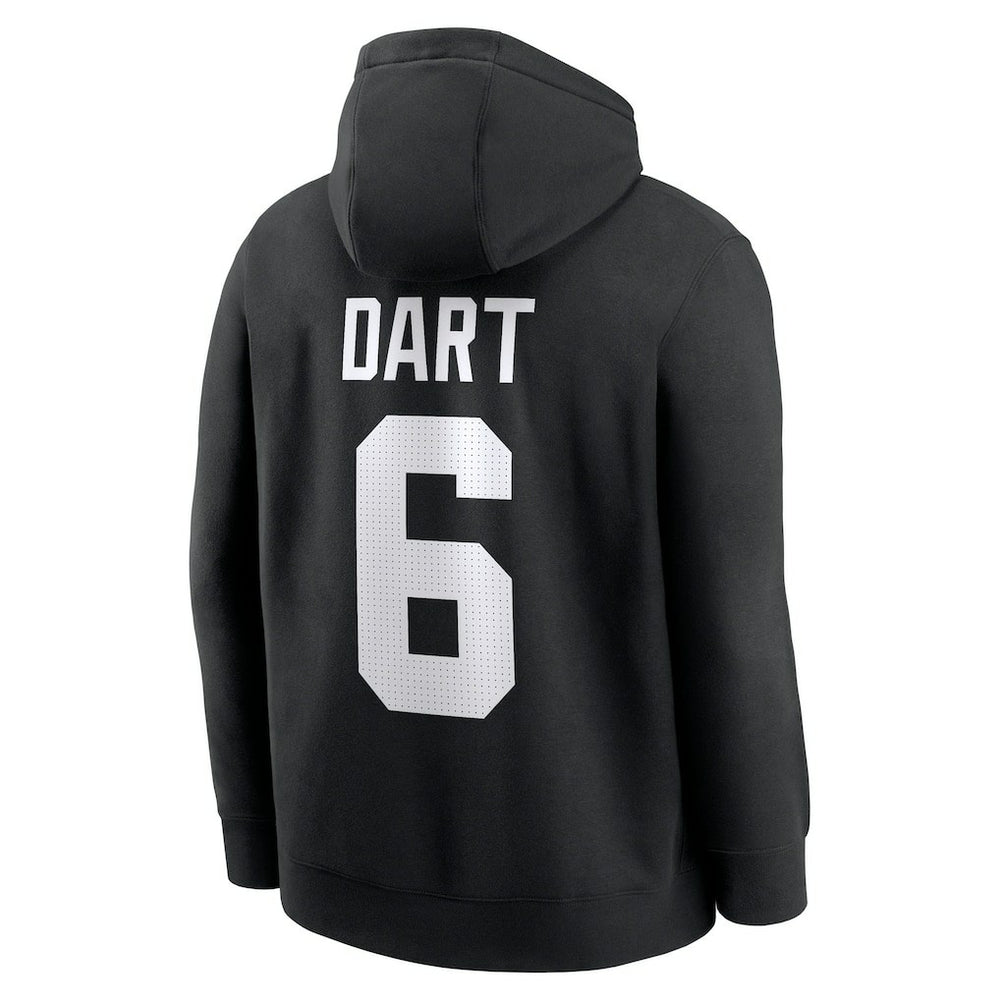 Nike Jaxson Dart New York Giants Player Name & Number Fleece Hoodie Black